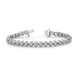 6 Carats Lab Grown Diamonds Women Tennis Bracelet Gold White 14K