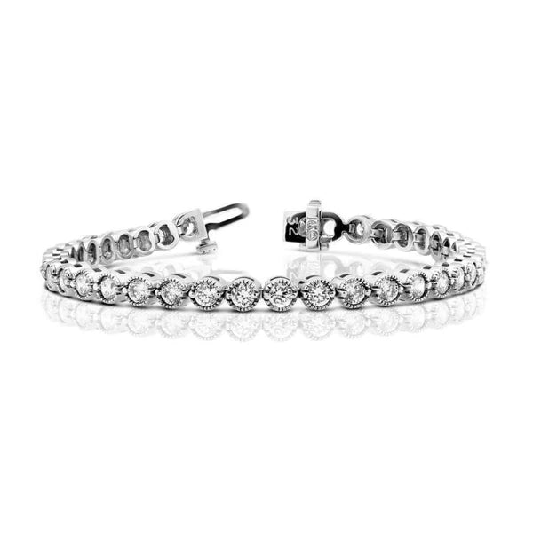 6 Carats Lab Grown Diamonds Women Tennis Bracelet Gold White 14K