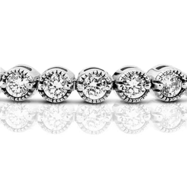 6 Carats Lab Grown Diamonds Women Tennis Bracelet Gold White 14K