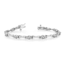 6 Ct Round Brilliant Cut Lab Grown Diamond Tennis Bracelet Solid White Gold 14K