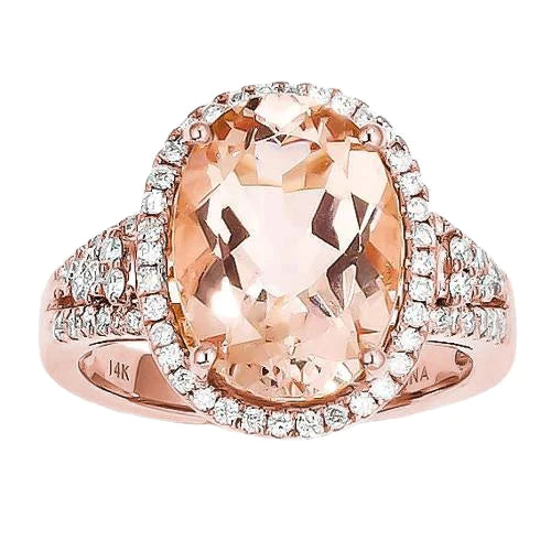 6ct Morganite Cocktail Halo Ring