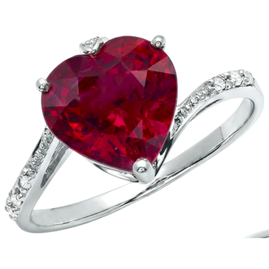 natural round ruby 7.20ct ring front view