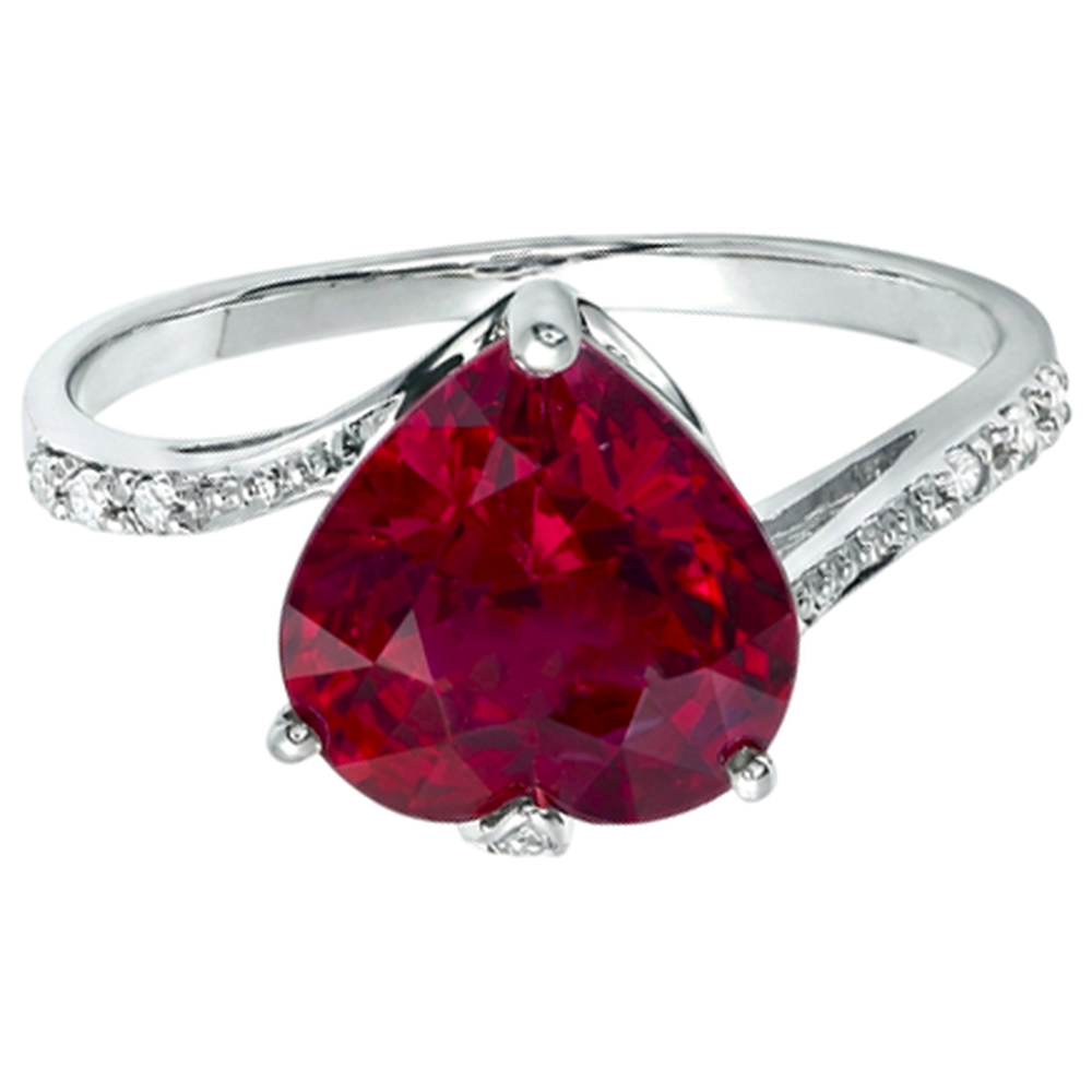 natural round ruby 7.20ct ring side angle