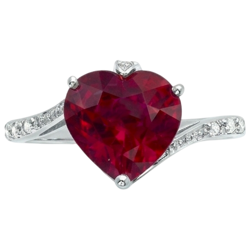 natural round ruby 7.20ct ring close up detail