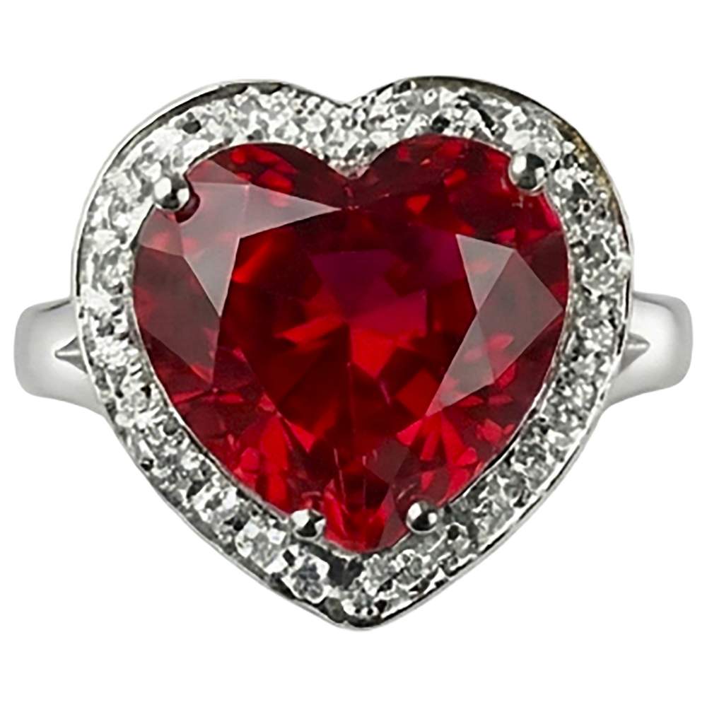 7.25 Ct 14K Gold Nice Gemstone Ring Red Ruby With Natural Earth Mined Diamond ( Not Lab Grown )  Jewelry