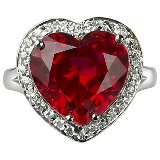 7.25 Ct 14K Gold Nice Gemstone Ring Red Ruby With Natural Earth Mined Diamond ( Not Lab Grown )  Jewelry