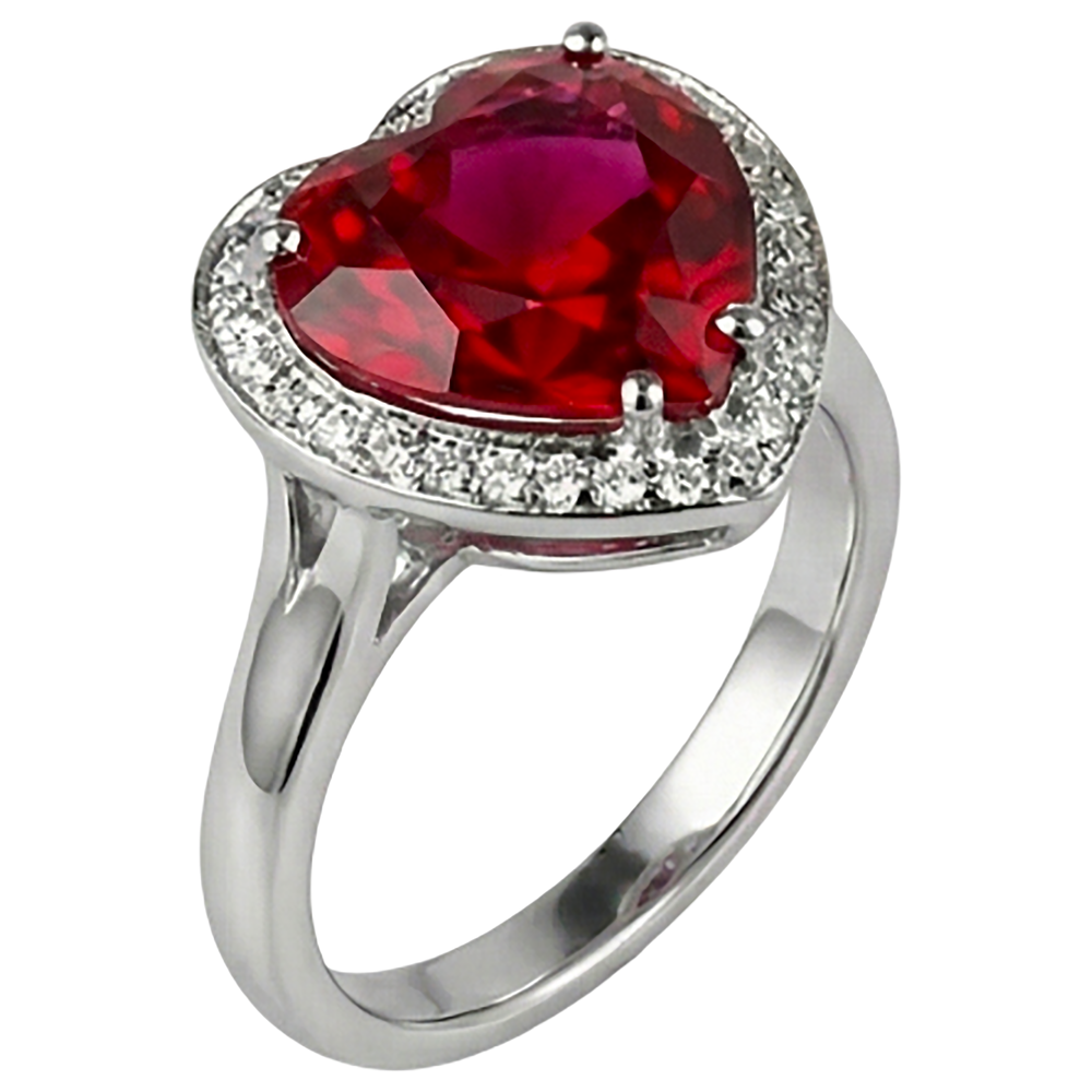 7.25 Ct 14K Gold Nice Gemstone Ring Red Ruby With Natural Earth Mined Diamond ( Not Lab Grown )  Jewelry