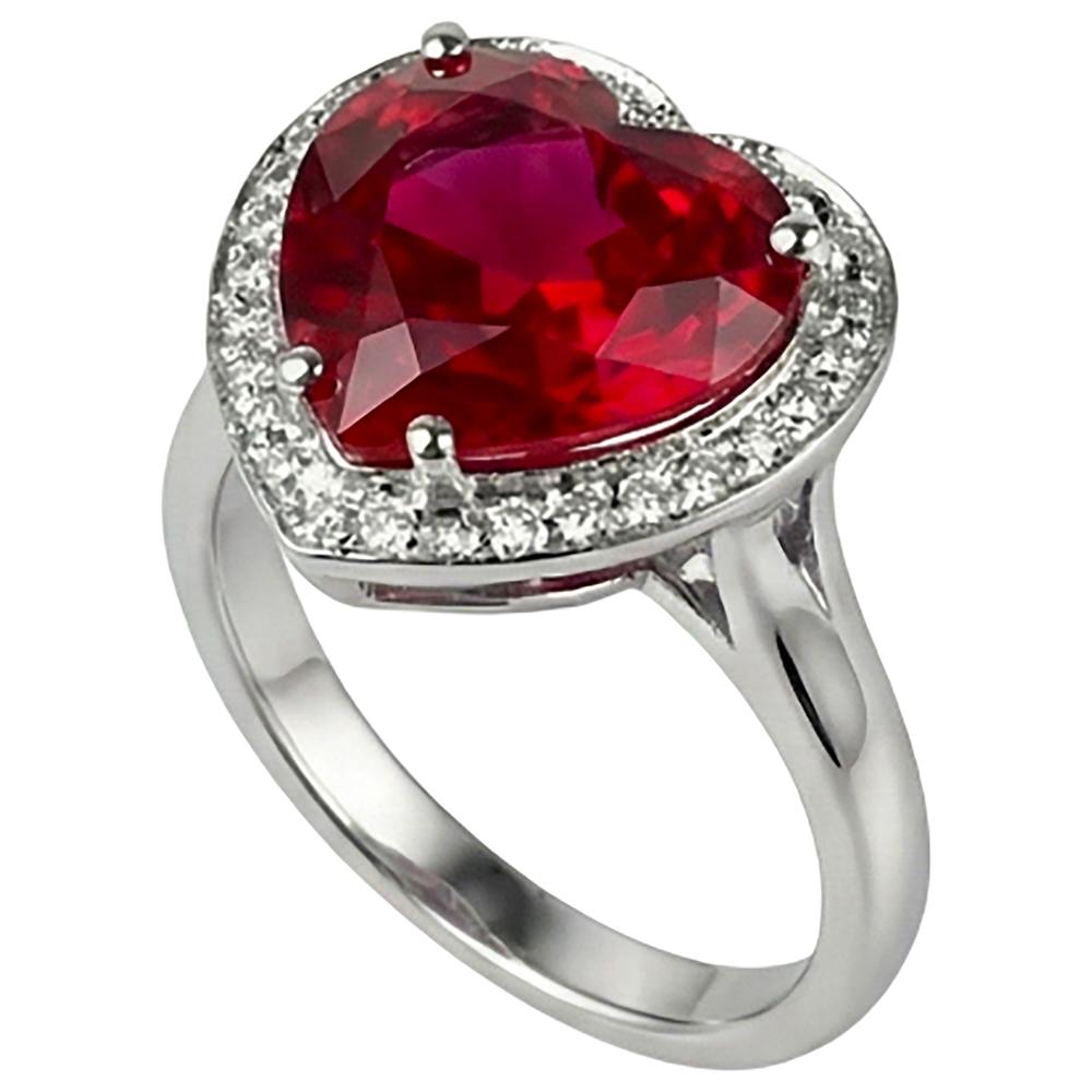 7.25 Ct 14K Gold Nice Gemstone Ring Red Ruby With Natural Earth Mined Diamond ( Not Lab Grown )  Jewelry