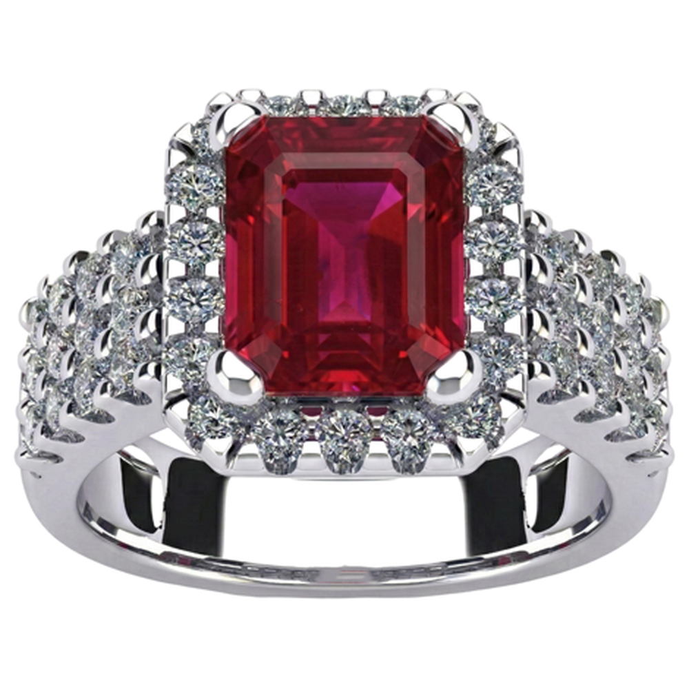 natural emerald ruby 7.50ct ring front view