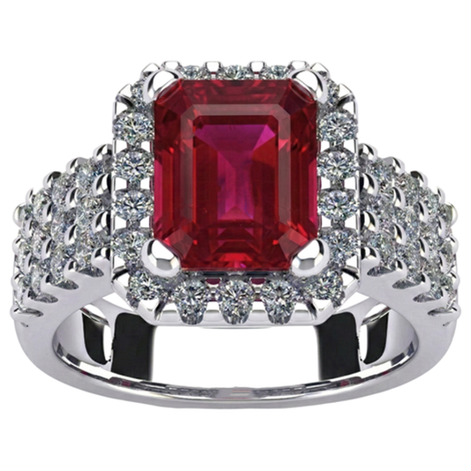natural emerald ruby 7.50ct ring front view