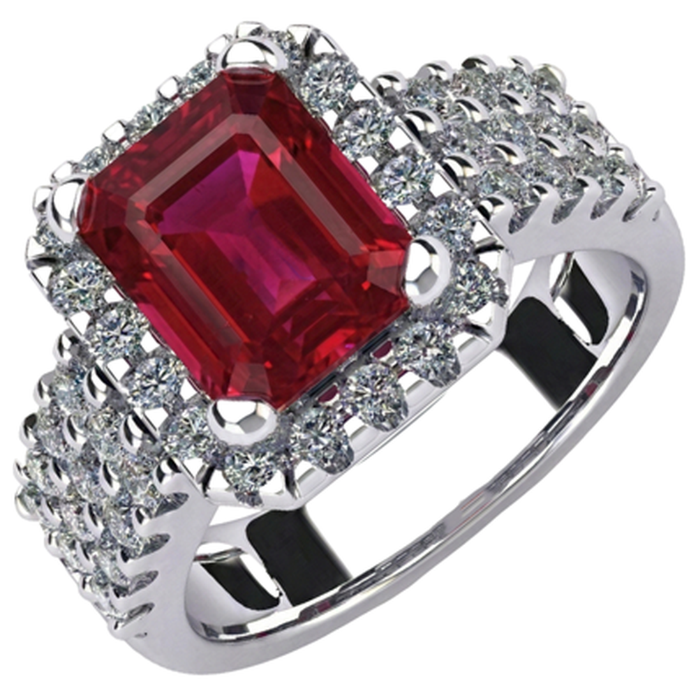 natural emerald ruby 7.50ct ring top view