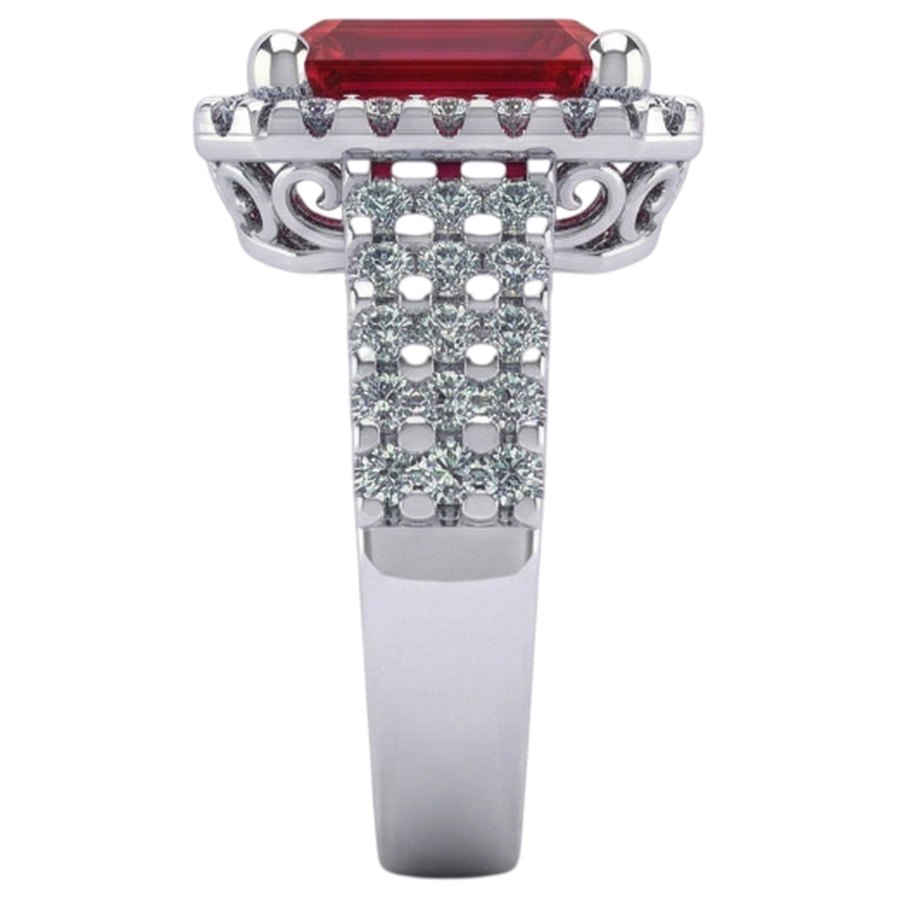 natural emerald ruby 7.50ct ring profile view