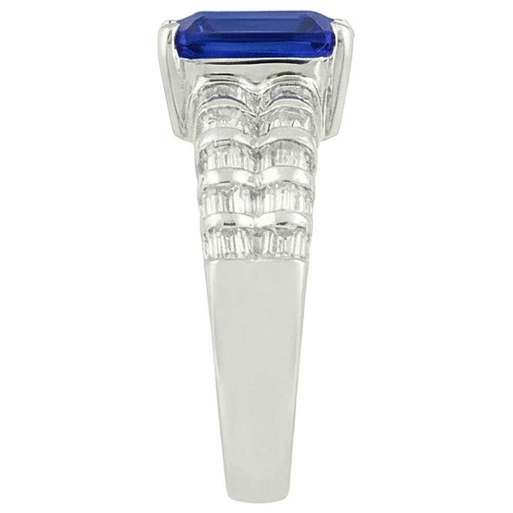 natural baguette sapphire 7.50ct ring top view