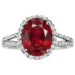 Natural Ruby Ring 7.50ct - White Gold 14K