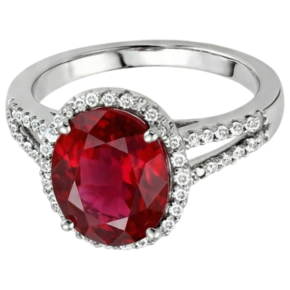 natural round ruby 7.50ct ring side angle