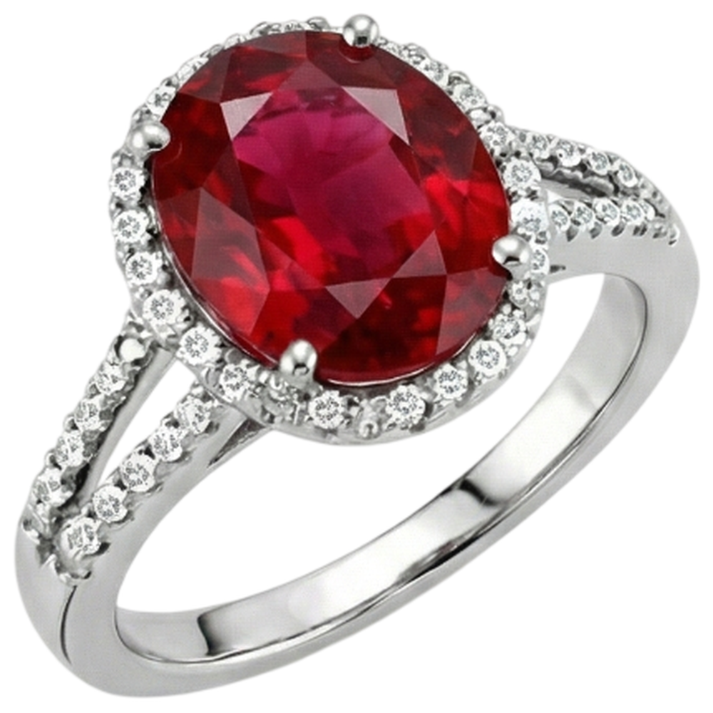 natural round ruby 7.50ct ring close up detail