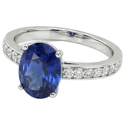 7 Carat Sapphire Natural Earth Mined Diamond ( Not Lab Grown ) Engagement Ring
