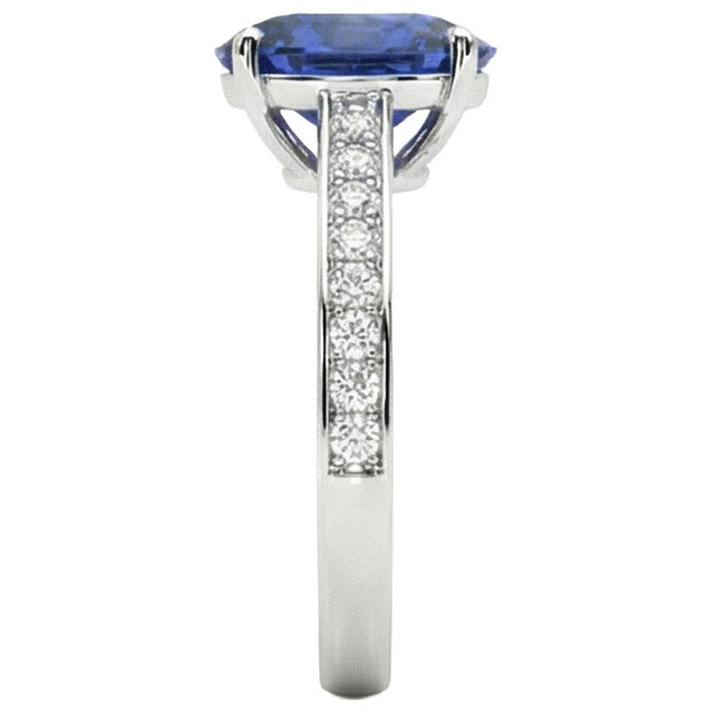 7 Carat Sapphire Natural Earth Mined Diamond ( Not Lab Grown ) Engagement Ring