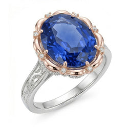7 Carat Two Tone Sapphire Ring