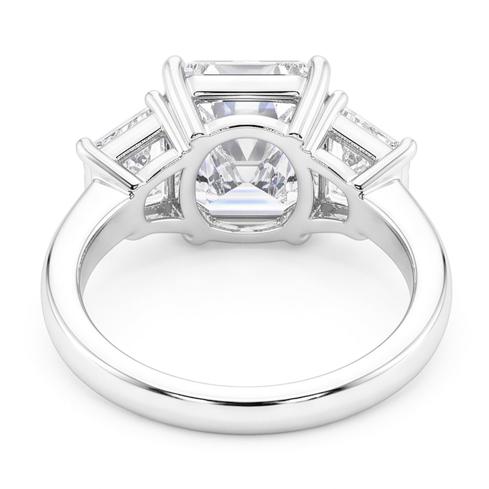 7 Carats Radiant Natural Earth Mined Diamond ( Not Lab Grown ) 3 Stone Engagement Ring Gold White