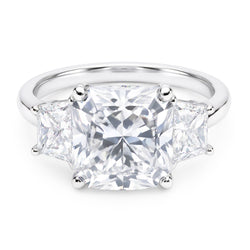 7 Carats Radiant & Trapezoid Genuine Natural Earth Mined Diamond ( Not Lab Grown ) Three Stone Ring