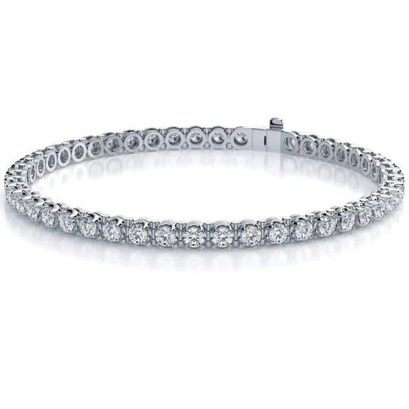 7.20 Carats Round Prong Set Real Diamond Tennis Bracelet