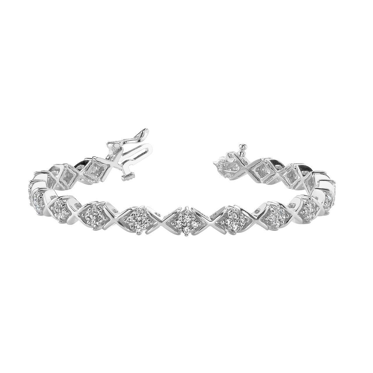 7.20 Ct Brilliant Cut Real Gorgeous Diamonds Tennis Bracelet White Gold