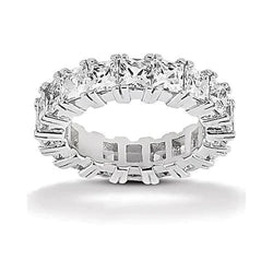 7.20 Carats Princess Lab Grown Diamond Eternity Wedding Band White Gold 14K