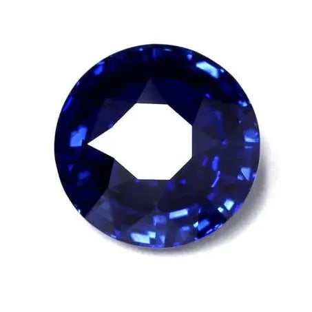 Fine Sapphire Round Brilliant Gemstone in Gold – main view