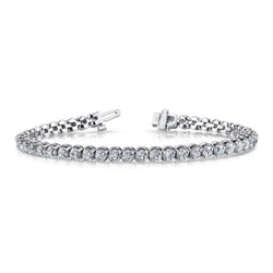 7.36 Carats Round Cut Real Diamond Bracelet Solid White Gold 14K