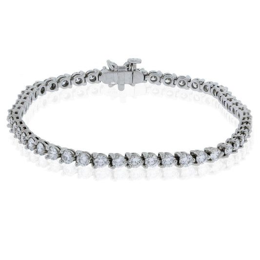 7.50 Carats Tennis Natural Diamond Bracelet White Gold 14K