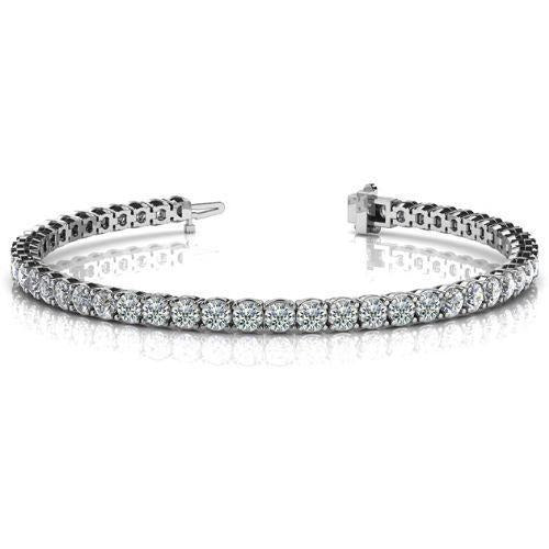 7.50 Ct Genuine Brilliant Cut Diamond Tennis Bracelet White Gold