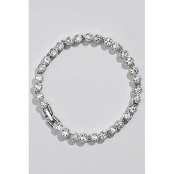 7.50 Carats Round Brilliant Cut Bezel Set Lab Grown Diamond Bracelet Sparkling