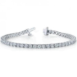 7.5 Carats Round Lab Grown Diamond Tennis Bracelet Solid Gold Fine Jewelry