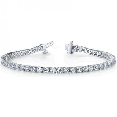 7.5 Carats Round Lab Grown Diamond Tennis Bracelet Solid Gold Fine Jewelry