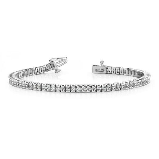 7.70 Ct Round Real Channel Set Diamond Tennis Bracelet Solid Gold Jewelry