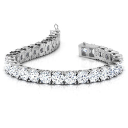 7.75 Carats Round Lab Grown Diamond Tennis Bracelet White Gold 14K