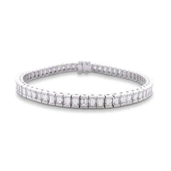 7.80 Ct Channel Set Baguette Cut Real Diamond Tennis Bracelet White Gold