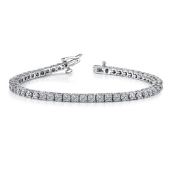 7.80 Ct Round Real Brilliant Cut Diamond Tennis Bracelet White Gold Jewelry