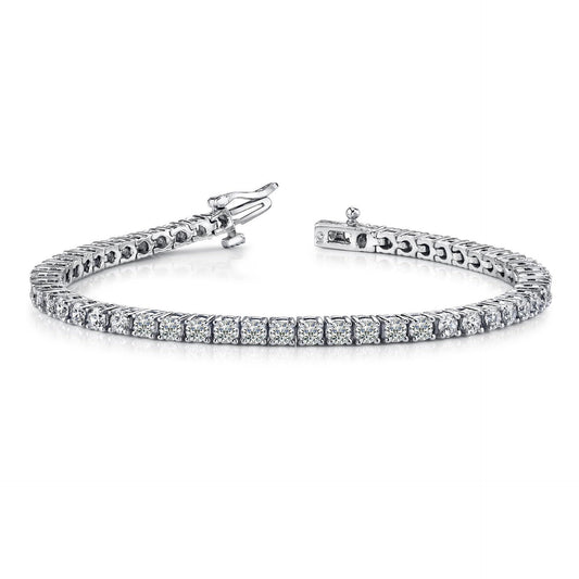 7.80 Ct Round Real Brilliant Cut Lab Grown Diamond Tennis Bracelet White Gold Jewelry