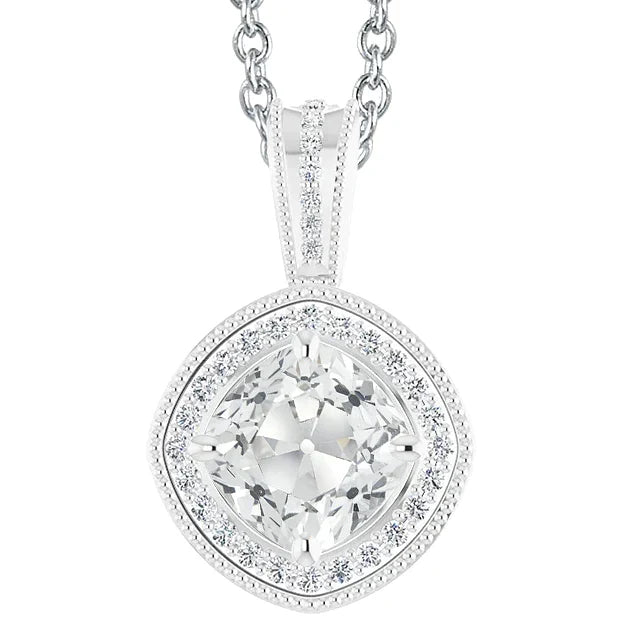 Fine Diamond Drop Pendant 5-ct 14 Karat White Gold – main view