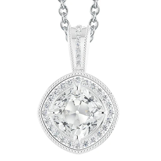 Fine Diamond Drop Pendant 5-ct 14 Karat White Gold – main view