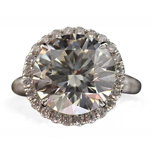 7 Carat Round Genuine Diamond Engagement Ring