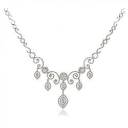 7 Carats Beautiful Jewelry Women Real Diamond Necklace And Earrings Set