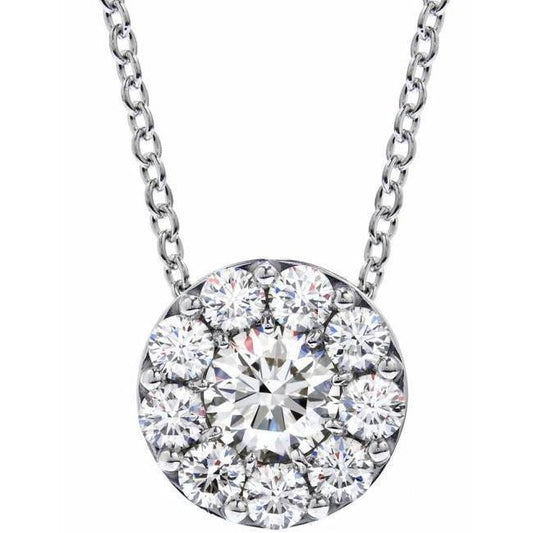 7 Carats Sparkling Round Brilliant Cut Genuine Diamonds Necklace Pendant