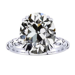 Bespoke Antique Cushion Fine Diamond Single Stone Ring – 5.50 ct