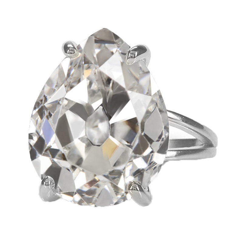 Old Mine Cut Brilliant Diamond ring in 14K White Gold – main view