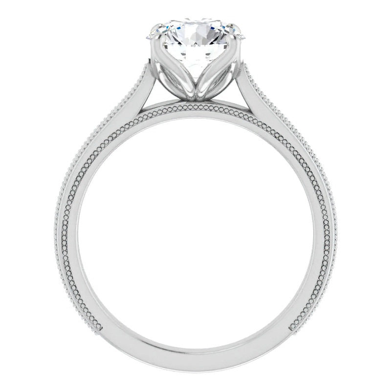 Natural Diamond Single Stone Ring – profile view