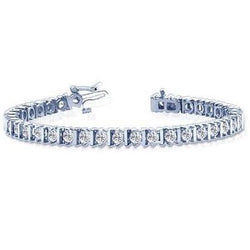 7 Carats Round Lab Grown Diamond Tennis Bracelet White Gold 14K