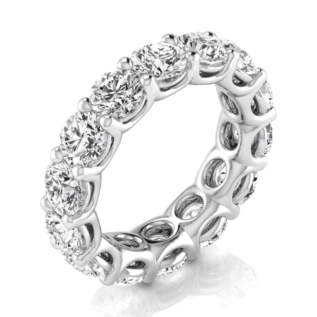 Fine Diamond Eternity Band 7-ct 14 Karat White Gold – side view